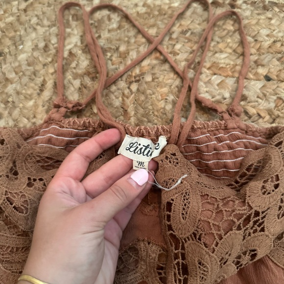 BROWN DAINTY CRISS CROSS BACK MINI DRESS - Picture 3 of 6